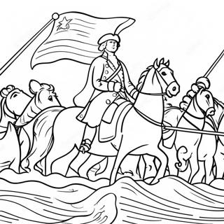 George Washington Crossing The Delaware Coloring Page 37184-29752