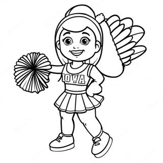 Iowa Hawkeye Cheerleader Coloring Page 37224-29788