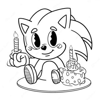 Sonic The Hedgehog Birthday Cake Coloring Page 37234-29794