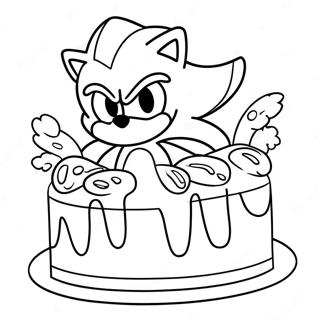 Sonic The Hedgehog Birthday Cake Coloring Page 37234-29795