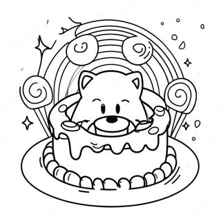 Sonic The Hedgehog Birthday Cake Coloring Page 37234-29796