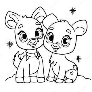 Cute Rudolph And Clarice Coloring Page 37254-29811