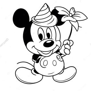 Happy Birthday Mickey Mouse Coloring Page 37263-29813