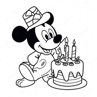 Happy Birthday Mickey Mouse Coloring Page 37263-29814