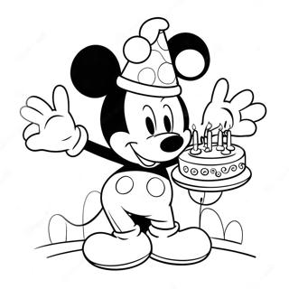 Happy Birthday Mickey Mouse Coloring Page 37263-29816