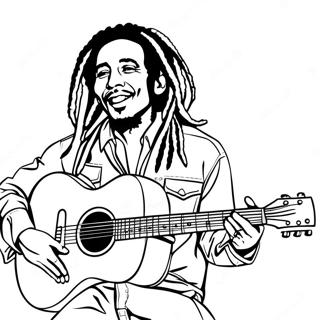 Bob Marley With Guitar Coloring Page 37274-29828