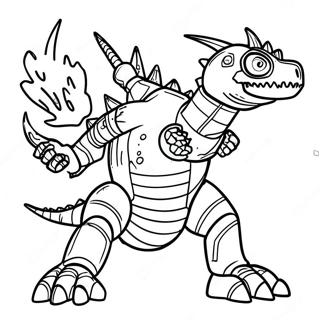 Fierce Mechagodzilla Battle Coloring Page 3727-3016