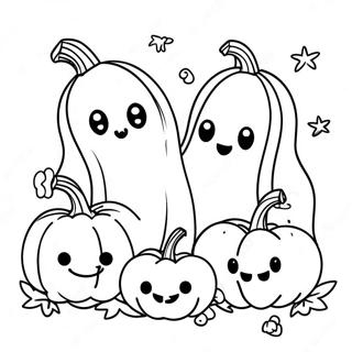 Adorable Ghosts And Pumpkins Coloring Page 37354-29889