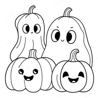 Adorable Ghosts And Pumpkins Coloring Page 37354-29892