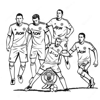 Manchester United Players In Action Coloring Page 37364-29897