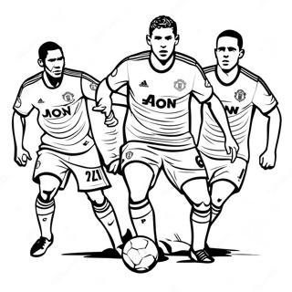 Manchester United Players In Action Coloring Page 37364-29899