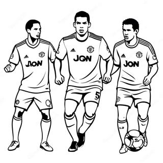 Manchester United Players In Action Coloring Page 37364-29900