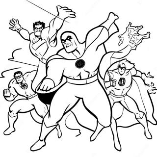 Comic Superhero Action Scene Coloring Page 3736-3020