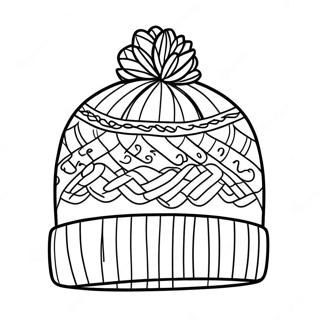 Cozy Knit Winter Hat Coloring Page 37414-29941