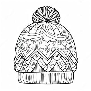 Cozy Knit Winter Hat Coloring Page 37414-29943