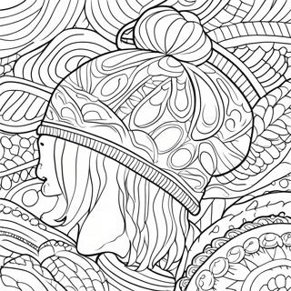 Cozy Knit Winter Hat Coloring Page 37414-29944