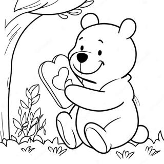 Winnie The Pooh Valentine's Day Coloring Pages