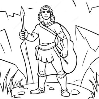 Brave Gideon Adventuring Coloring Page 37434-29958