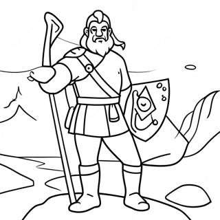 Brave Gideon Adventuring Coloring Page 37434-29960