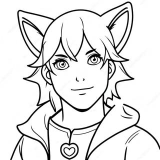 Male Anime Wolf Boy Coloring Page 37443-29954