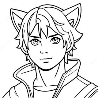 Male Anime Wolf Boy Coloring Page 37443-29955