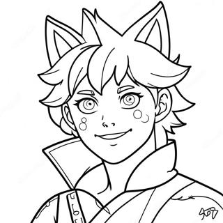 Cool Male Anime Wolf Boy Coloring Page 37444-29969