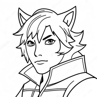 Cool Male Anime Wolf Boy Coloring Page 37444-29971