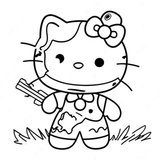 Hello Kitty Zombie Coloring Pages