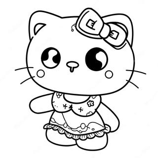 Hello Kitty Zombie Coloring Page 37463-29974