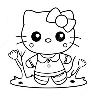 Hello Kitty Zombie Coloring Page 37463-29976