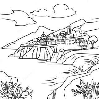 Beautiful Italian Landscape Coloring Page 3747-3035