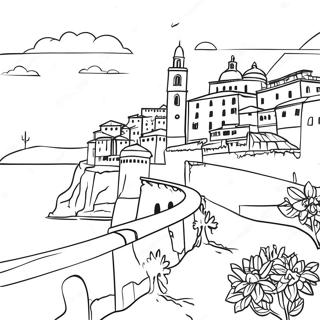 Beautiful Italian Landscape Coloring Page 3747-3036