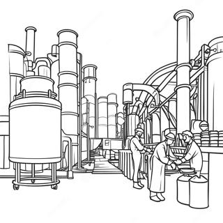 Industrial Revolution Factory Scene Coloring Page 37523-30018