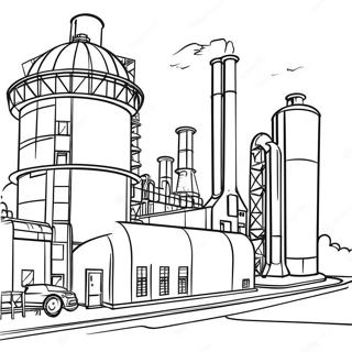 Industrial Revolution Factory Scene Coloring Page 37523-30019