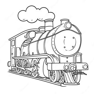 Steam Engine In Action Coloring Page 37524-30026