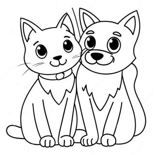 Cat And Dog Coloring Page 37553-30045