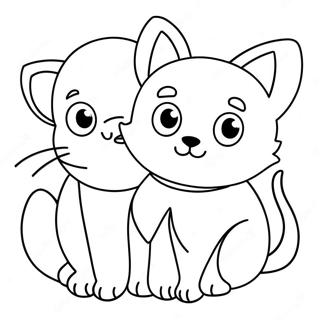 Cat And Dog Coloring Page 37553-30046