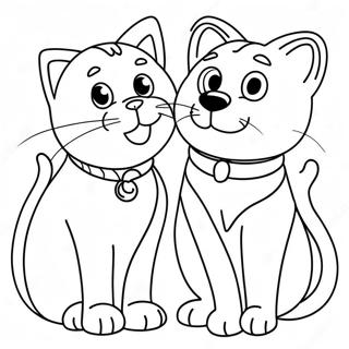 Cat And Dog Coloring Page 37553-30047