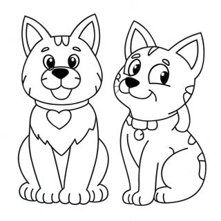 Cat And Dog Coloring Page 37553-30048