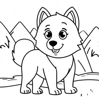 Playful Arctic Husky Coloring Page 37574-30078