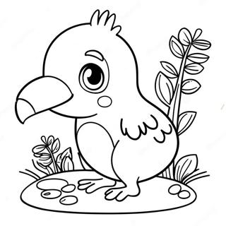 Cute Kiwi Bird Coloring Page 37604-30091