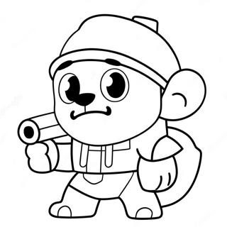 Cute Leon Brawl Stars Coloring Page 37624-30105