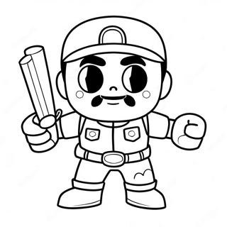 Cute Leon Brawl Stars Coloring Page 37624-30108