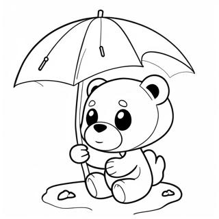 Gloomy Bear With Umbrella Coloring Page 37634-30110