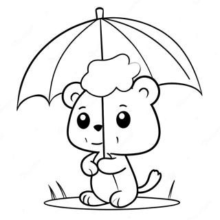 Gloomy Bear With Umbrella Coloring Page 37634-30111