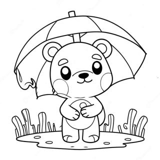 Gloomy Bear With Umbrella Coloring Page 37634-30112