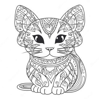 Winged Cat Coloring Page 37653-30125