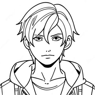 Cool Boy Anime Character Coloring Page 37673-30144