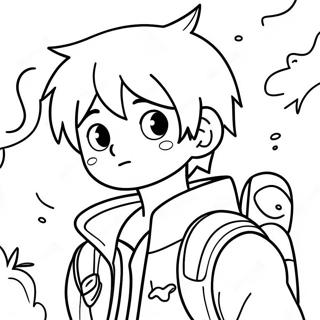 Adventurous Boy Anime Coloring Page 37674-30148