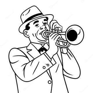 Jazz Musician Playing Trumpet Coloring Page 37694-30161